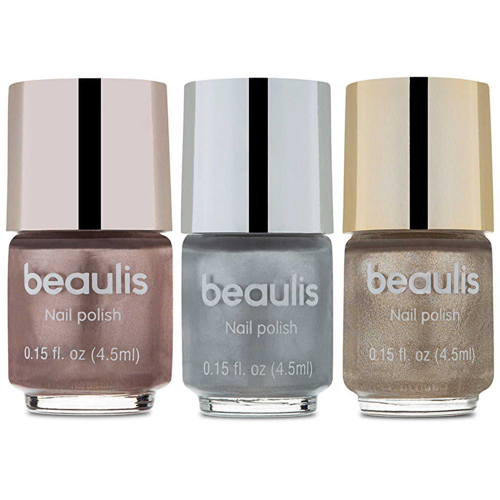 Beaulis 3-pack Nail Polish Metallic Series
