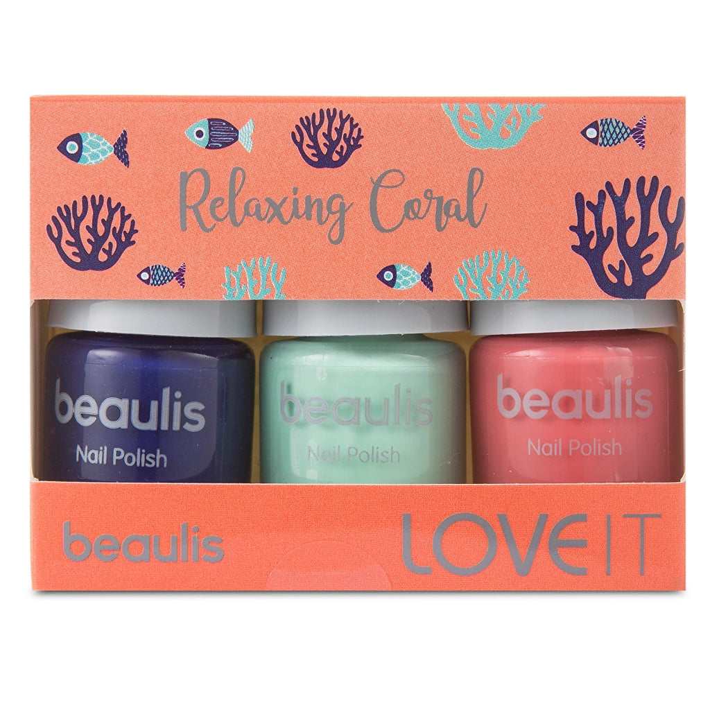 Beaulis 3-pack Nail Polish 80's Relax Coral Series