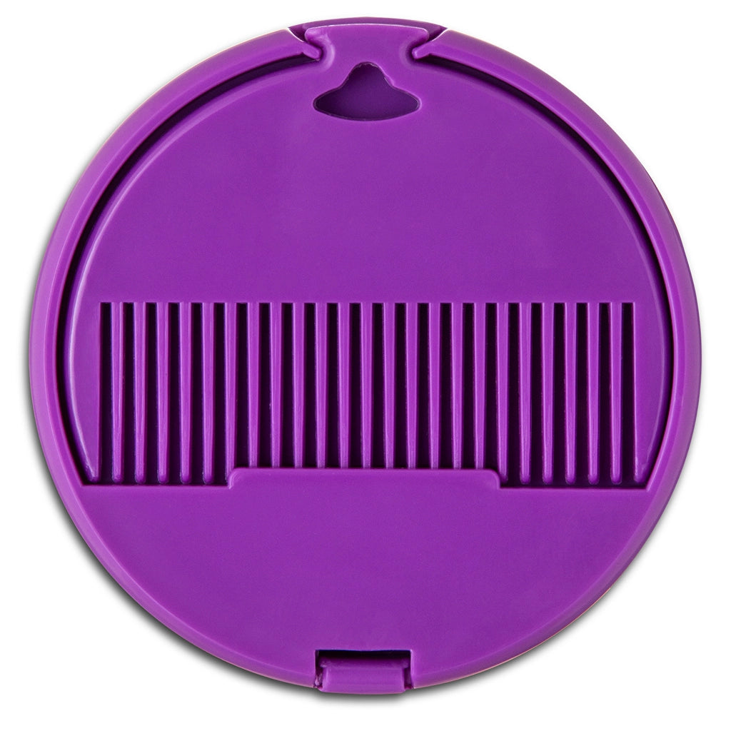 Eklips Purple Folding Pocket Mirror and Comb