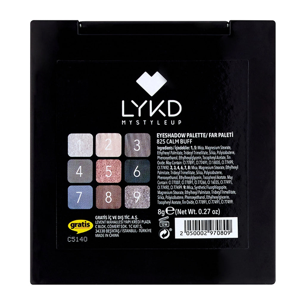 LYKD 9-Piece Eyeshadow Palette 825 Calm Buff