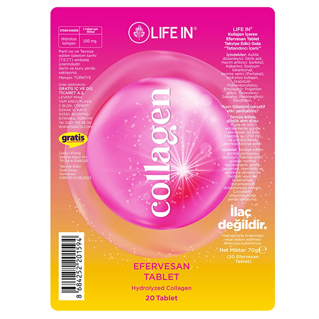 Life In Collagen Effervescent 20 Tablets