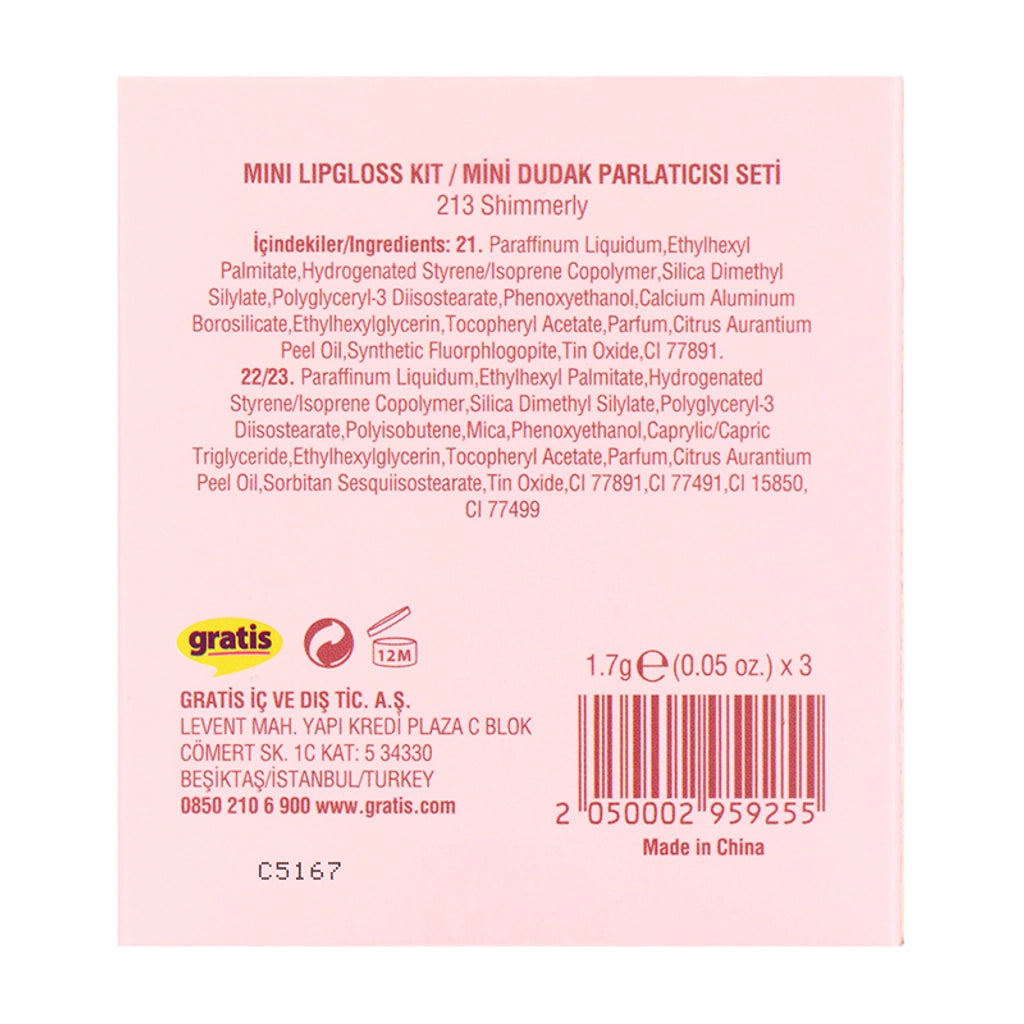 Beaulis Must Have It Mini Liquid Gloss Lipstick Set 213 Shimmerly