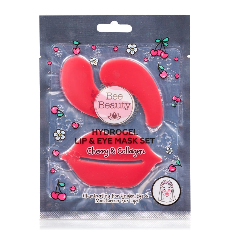 Bee Beauty Cherry Hydrogel Lip and Eye Mask Set