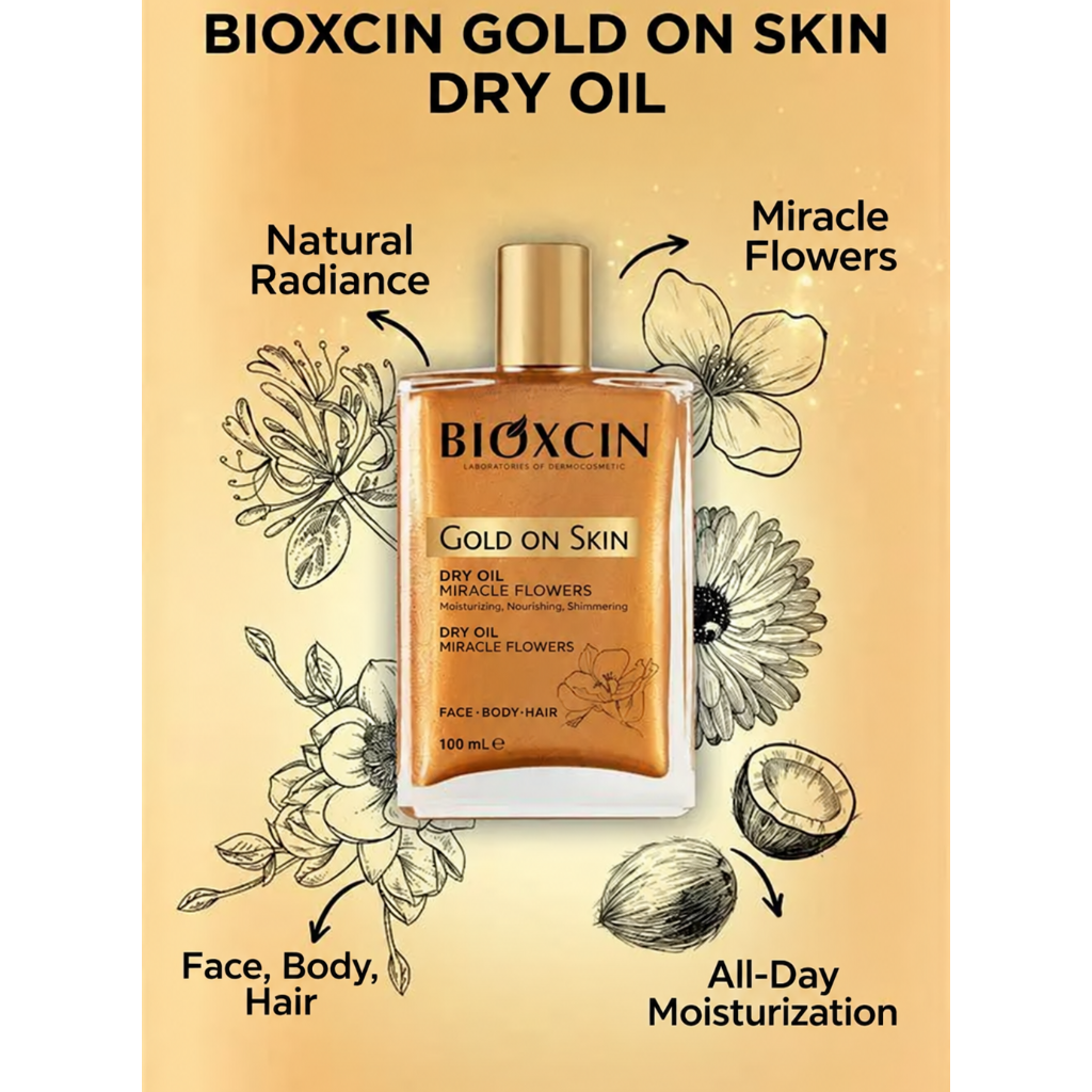 Bioxcin Gold On Skin Glittery Dry Oil – 100 ml