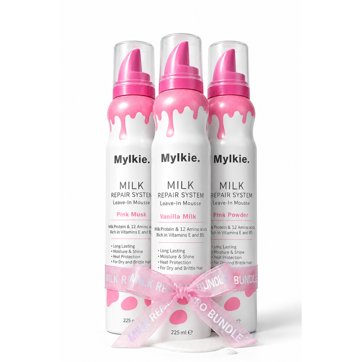 Mylkie - Milk Repair System Leave-In Mousse Trio Bundle – 3 × 225 ml
