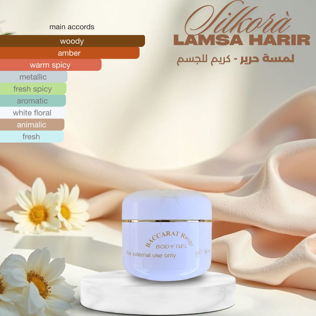 Silkorà Lamsa Harir – Baccarat Rouge Body Gel 30ml