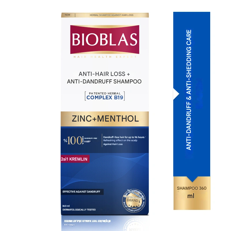 Bioblas Zinc + Menthol Anti-Hair Loss and Dandruff Shampoo 360 ml