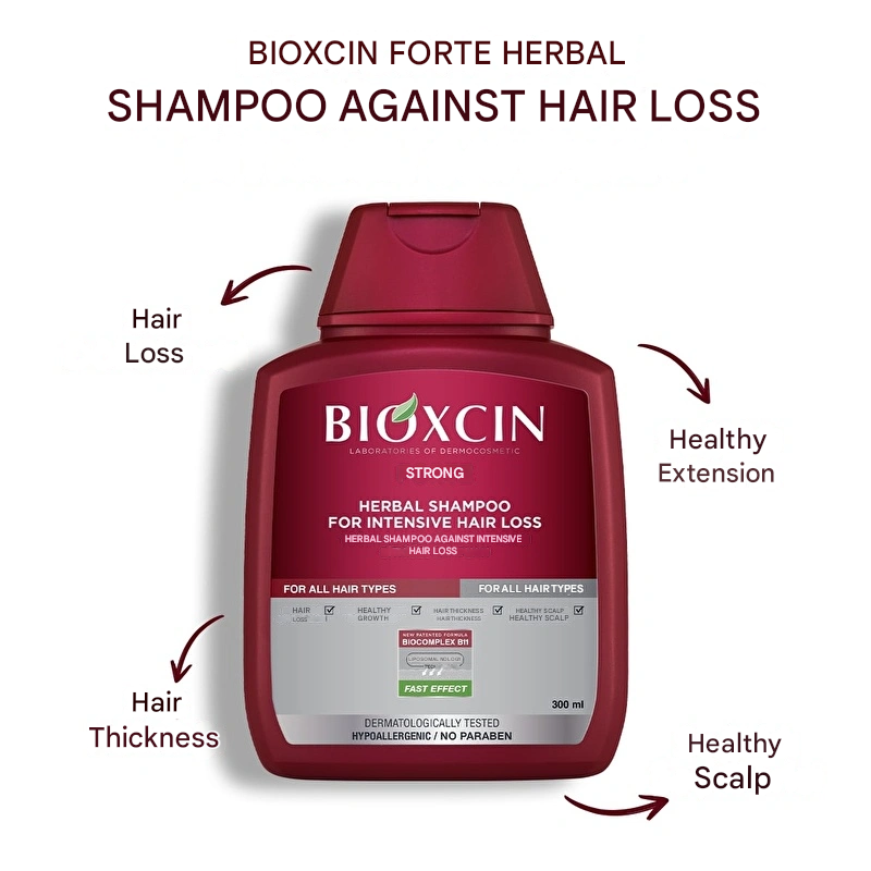 Bioxcin Forte Herbal Shampoo Against Hair Loss All Hair Types 300 ml