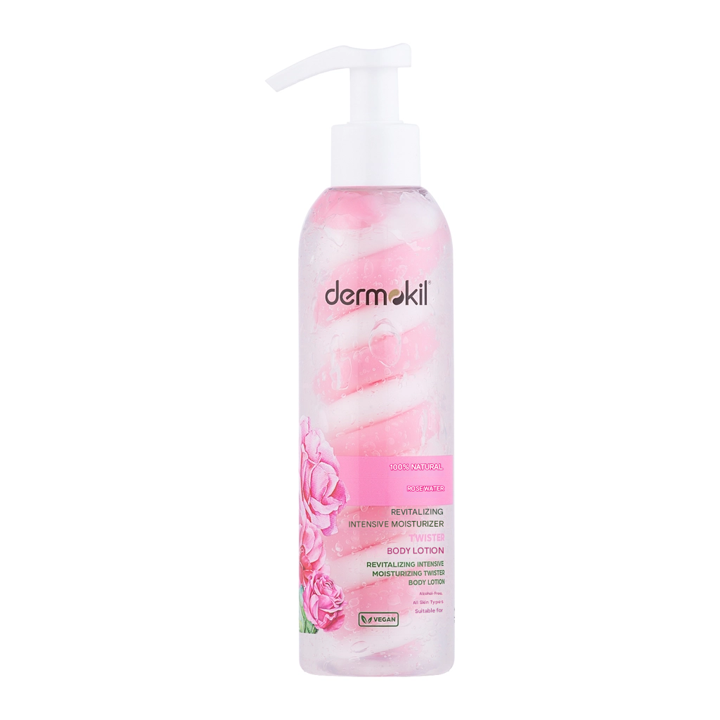 Dermokil 100% Natural Rose Water Revitalizing Intensive Moisturizing Twister Body Lotion 200 ml