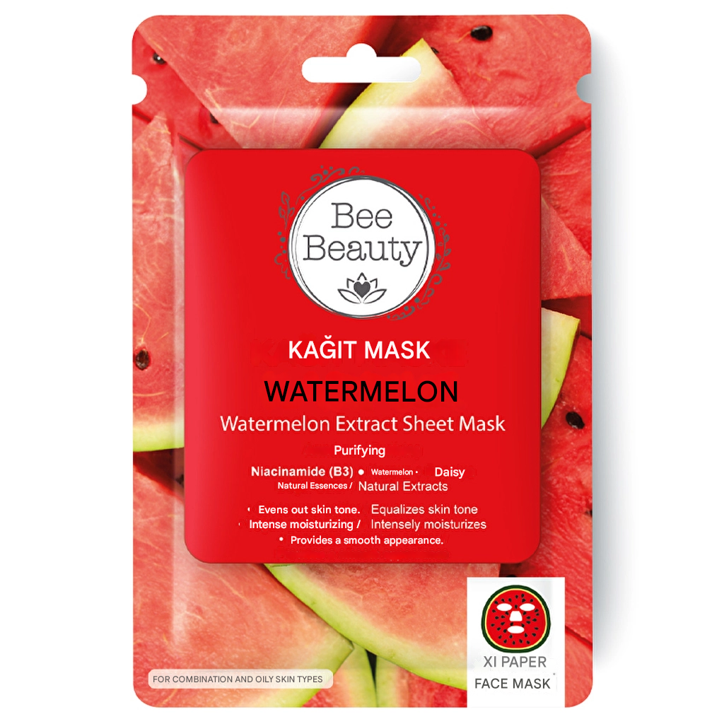 Bee Beauty Watermelon Patterned Paper Face Mask
