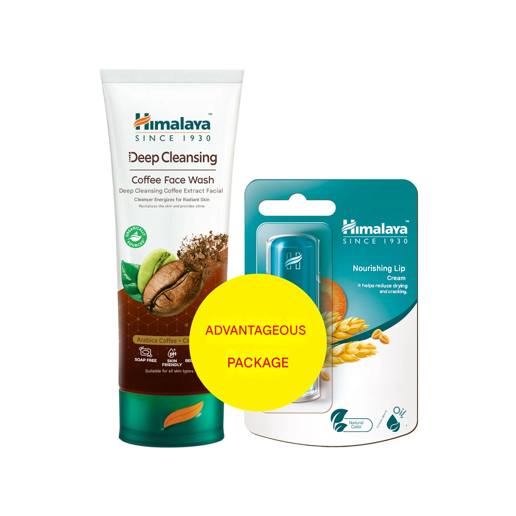 HIMALAYA - Deep Cleansing Coffee Extract Facial Wash Gel 100 ml + Nourishing Lip Balm 4.5 gr