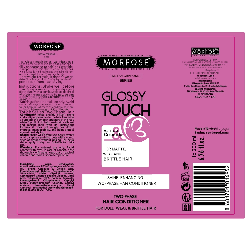 METAMORFOSE - Glossy Touch Shine Enhancing Two-Phase Hair Conditioner 200 ml