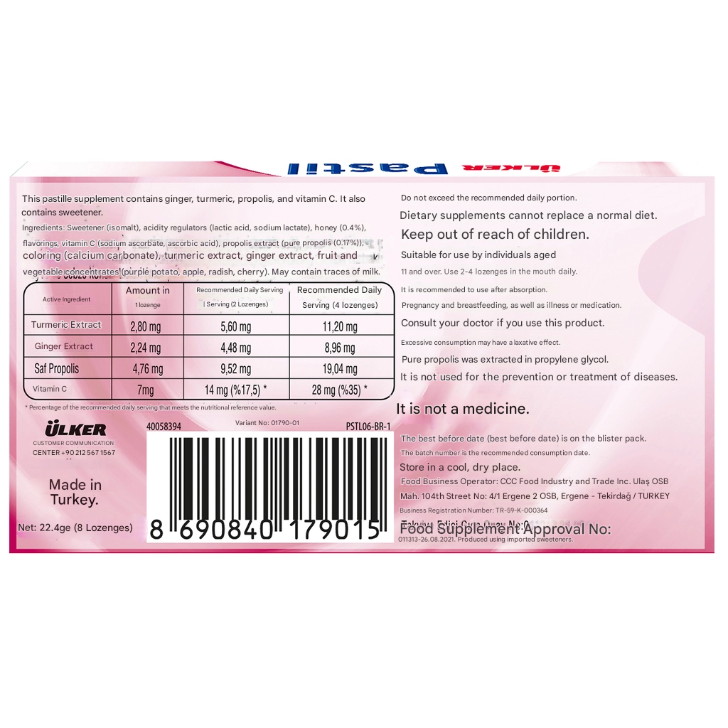 Ülker - Pastilles Propolis 8 Pieces