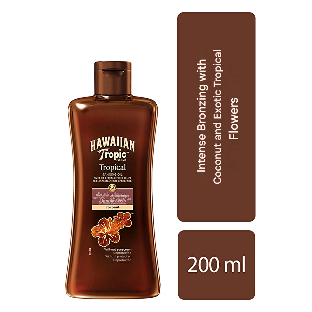 Hawaiian Tropic Tanning Oil Intensive Bronzing Oil, Factor-Free, 200 ml