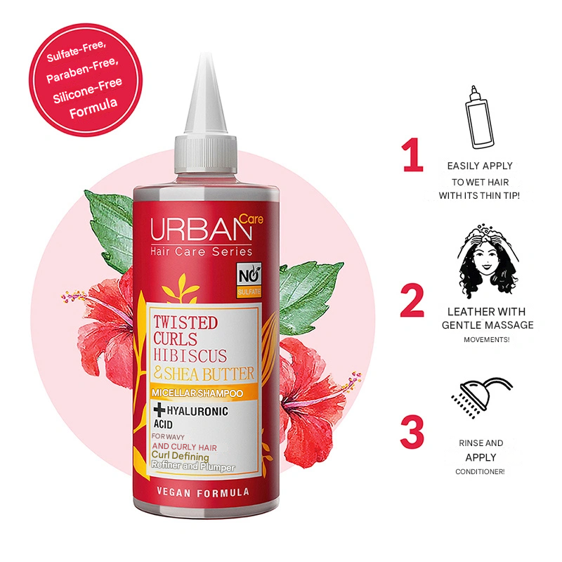 Urban Care Hibiscus & Shea Butter & Hyaluronic Acid Curl Defining & Purifying & Plumping Micellar Shampoo 340 ml