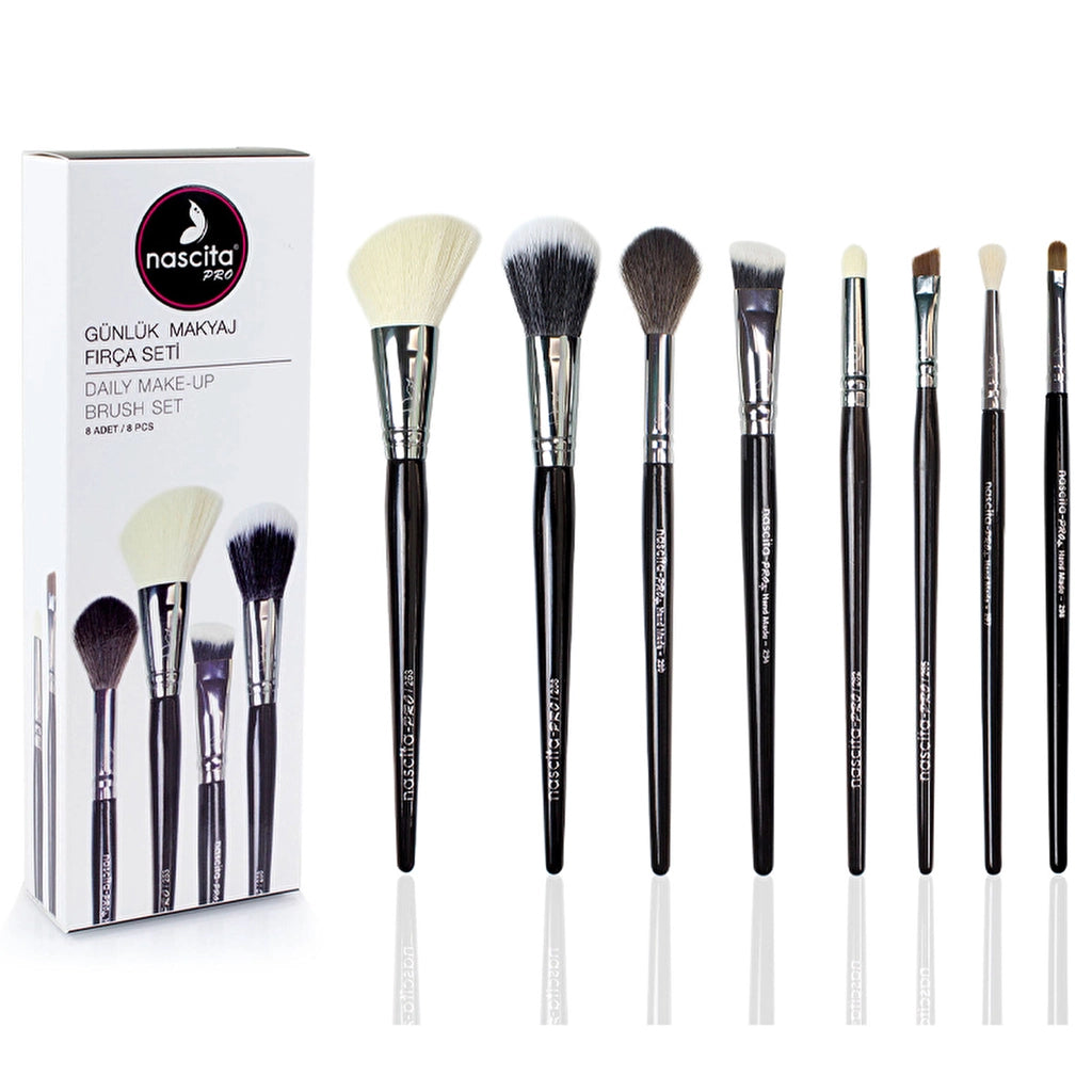 Nascita Pro Daily Makeup Brush Set, 8-Piece NASBRUSHSET52