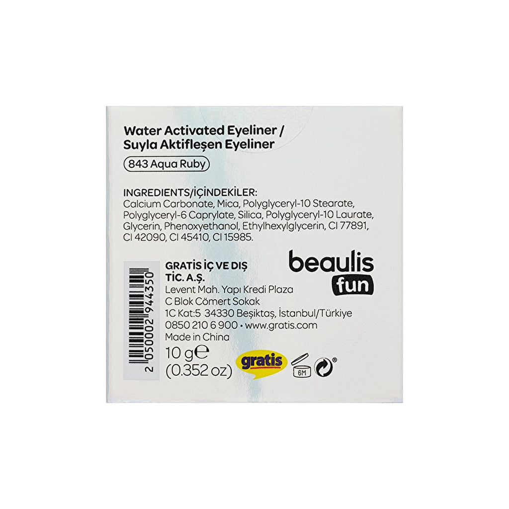 Beaulis Fun Rainbow Liner Water Activated Eyeliner 843 Aqua Ruby