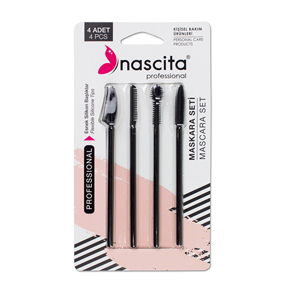 Nascita 4-Piece Silicone Design Mascara and Eyebrow Shaping Brush