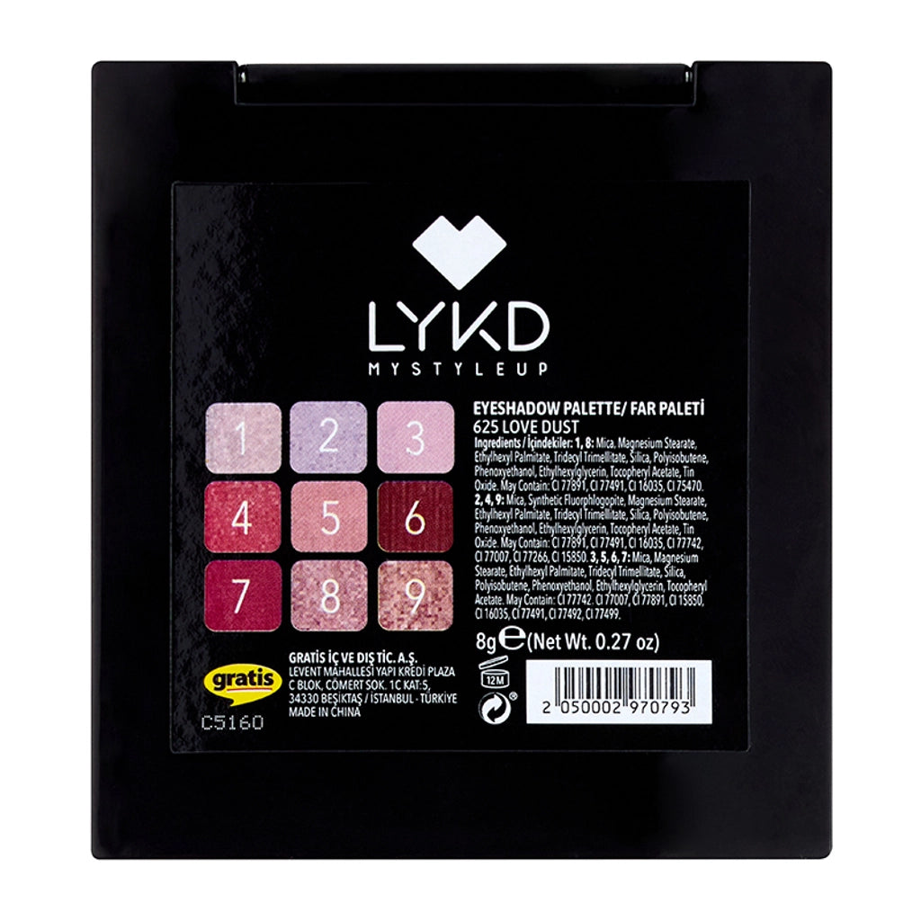 LYKD 9-Piece Eyeshadow Palette 625 Love Dust