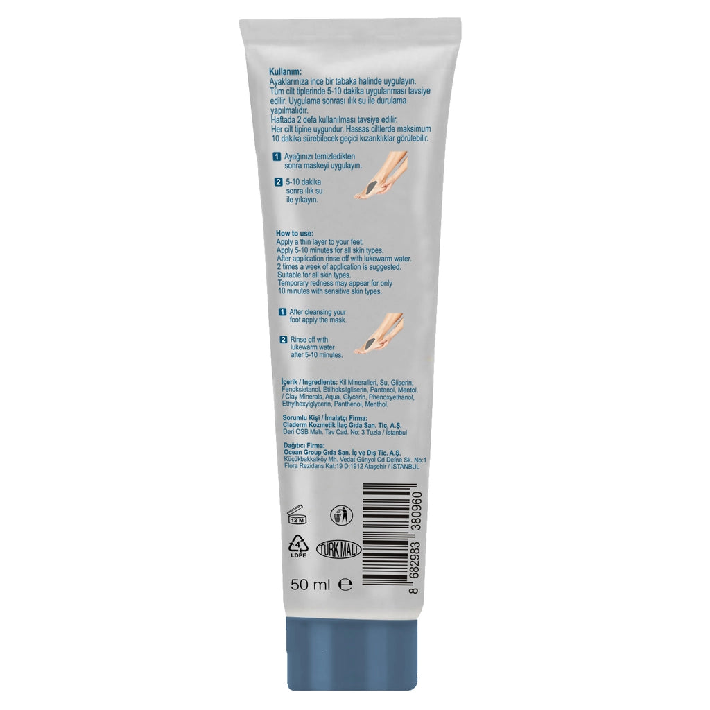 Claderm Menthol Tube Clay Foot Mask 50 ml