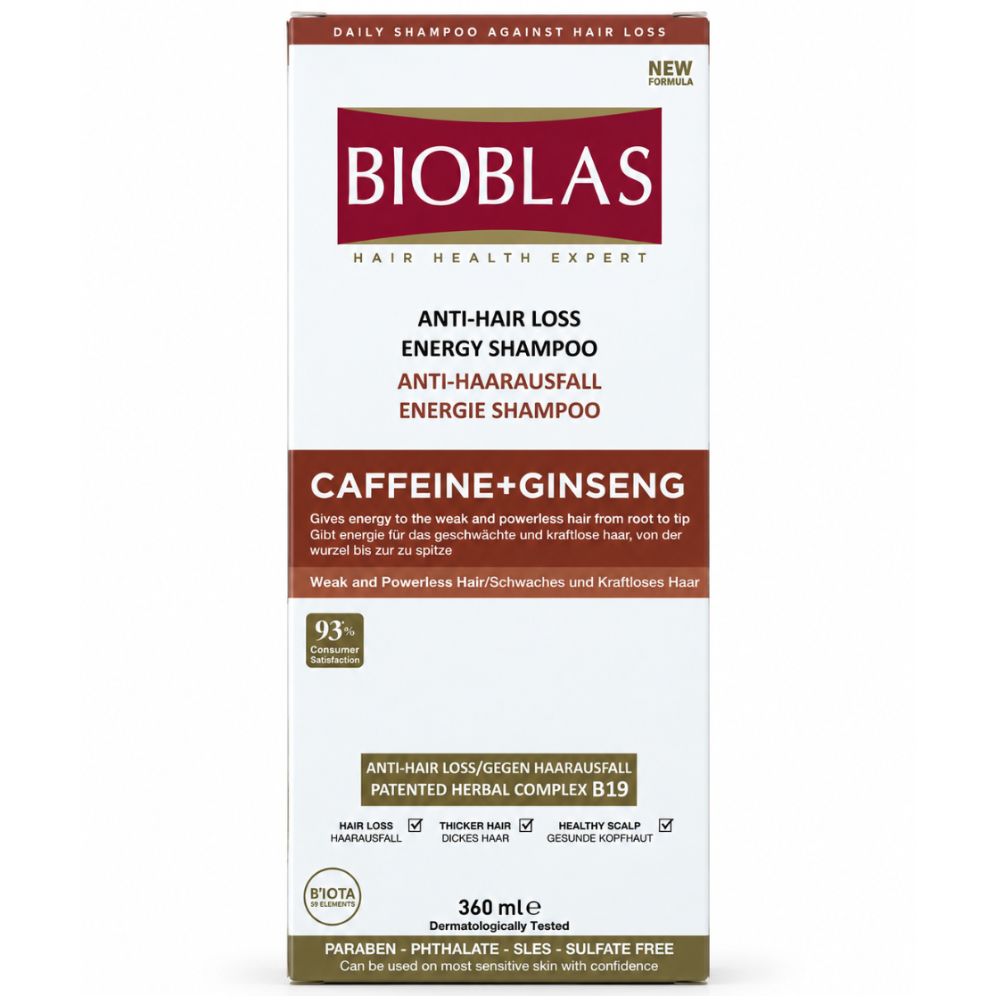 Bioblas Anti-Hair Loss Energy Shampoo Caffeine + Ginseng – 360 ml