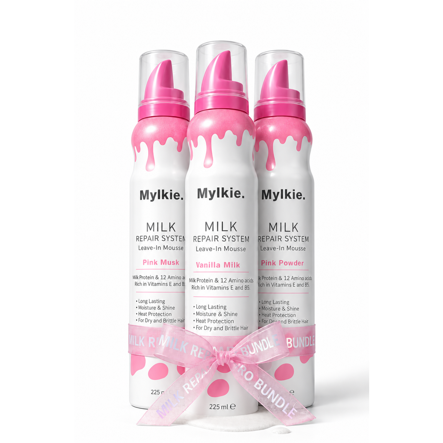 Mylkie - Milk Repair System Leave-In Mousse Trio Bundle – 3 × 225 ml