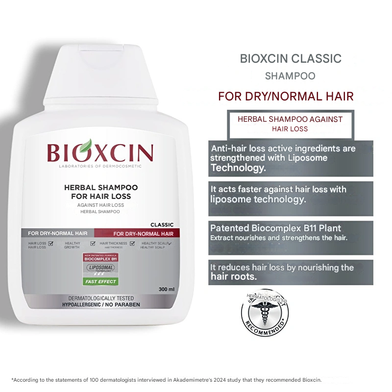 Bioxcin Anti Hair Loss Herbal Classic Shampoo Oily Hair 300 ml