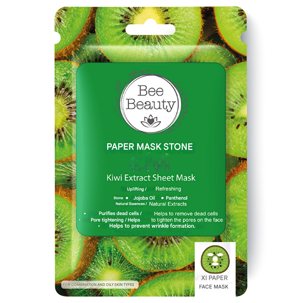 Bee Beauty Kiwi Patterned Paper Face Mask