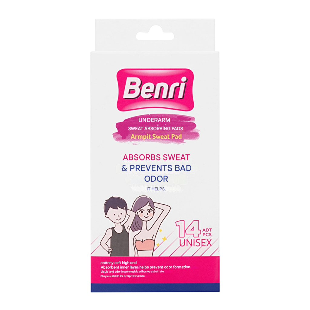 Benri Sweat Absorbing Underarm Pad 14 Pack