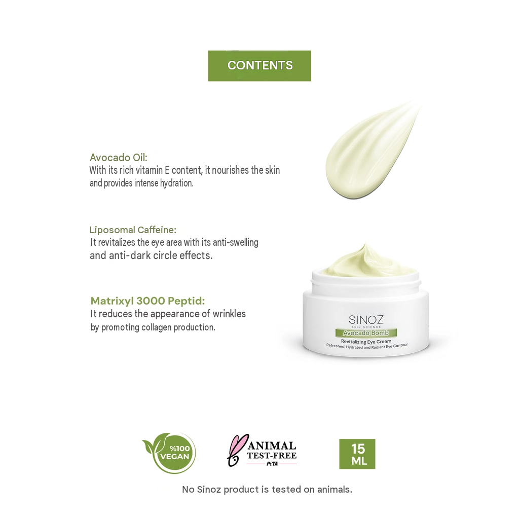 Sinoz Avocado Bomb Revitalizing Eye Cream 15 ml