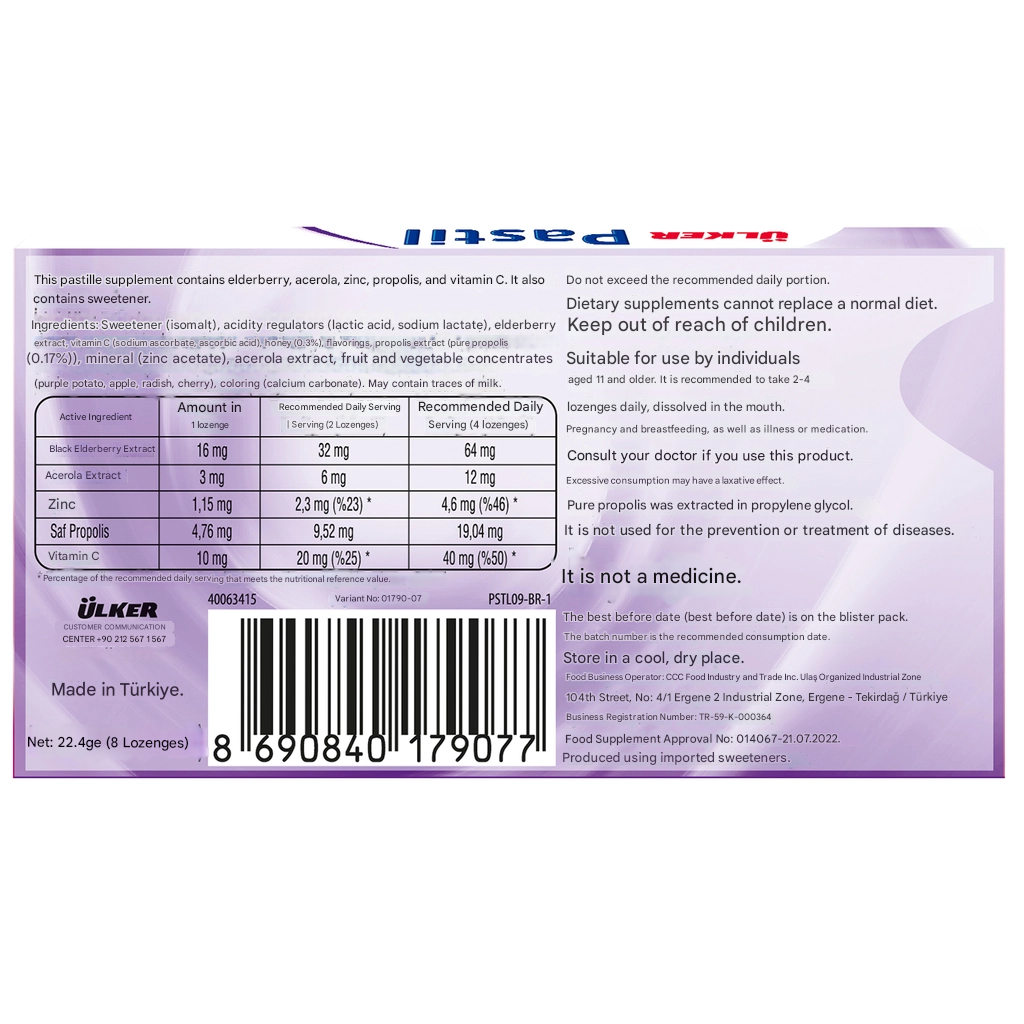 Ülker - Pastilles Propolis 8 Pieces