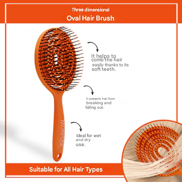 Morfose Oval Hair Comb Orange